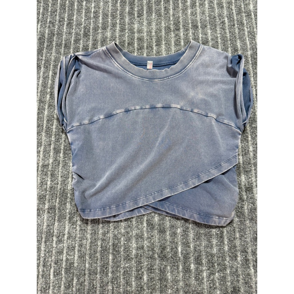Free People Movement Hotshot Crossover Top Medium Acidwash Sporty Athelisure